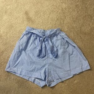 White and blue stripped shorts